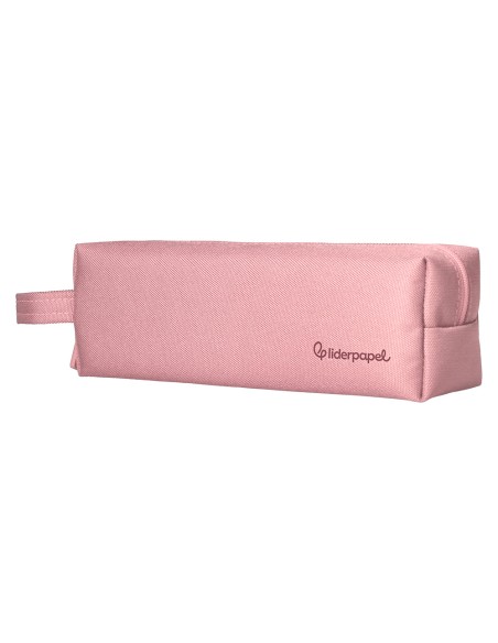 Estuche portatodo liderpapel classic rectangular con asa 210x70mm rosa