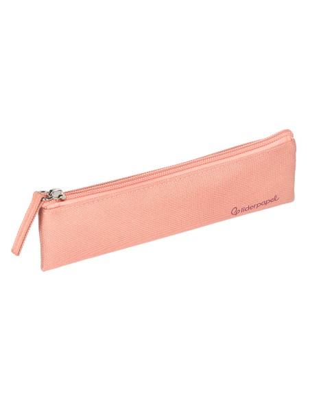 Estuche portatodo liderpapel plano estrecho una cremallera 200x60 mm rosa