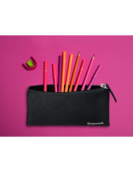 Estuche portatodo liderpapel plano ancho una cremallera 200x100 mm negro