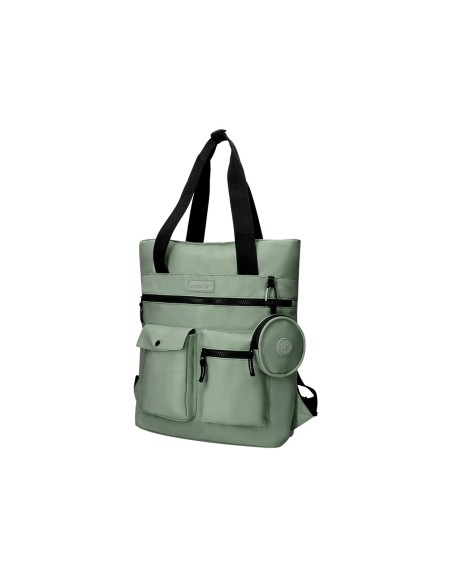 Mochila antartik bolso flip bag con acolchado para portatil 15'' verde 400x120x390 mm