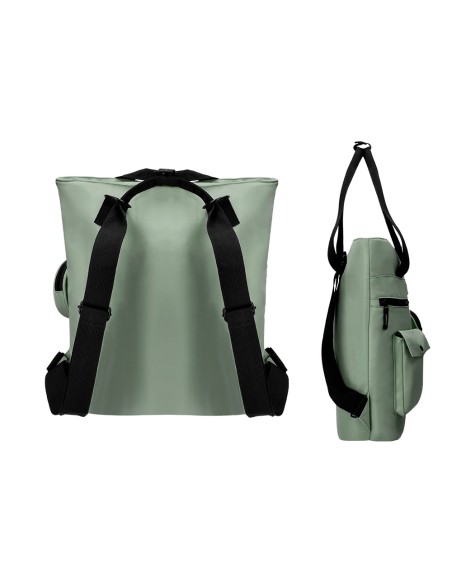 Mochila antartik bolso flip bag con acolchado para portatil 15'' verde 400x120x390 mm