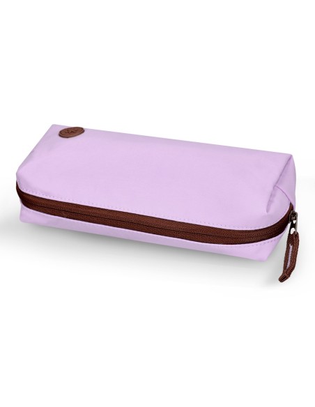Estuche portatodo antartik basic pack 1 compartimento morado compañero mochila 80x55x210 mm