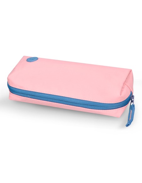 Estuche portatodo antartik basic pack 1 compartimento rosa compañero mochila 80x55x210 mm