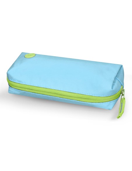 Estuche portatodo antartik basic pack 1 compartimento turquesa compañero mochila 80x55x210 mm
