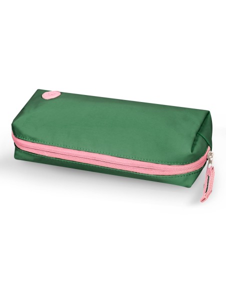 Estuche portatodo antartik basic pack 1 compartimento verde compañero mochila 80x55x210 mm