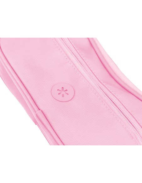 Estuche portatodo antartik fusion flex 3 cremalleras rosa compañero mochila 100x60x220 mm