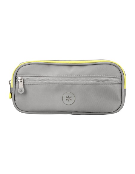 Estuche portatodo antartik fusion flex 3 cremalleras gris compañero mochila 100x60x220 mm