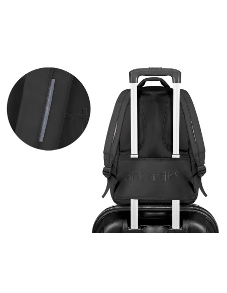 Mochila antartik fusion flex multibolsillo negro 19 l 450x180x300 mm