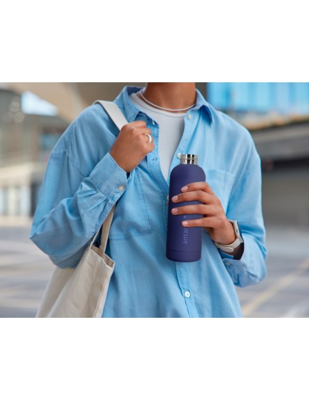 Botella portaliquidos antartik isotermica acero inoxidable libre de bpa color azul 500 ml