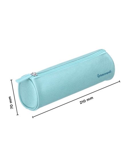 Estuche portatodo liderpapel classic cilindrico ancho 210x70mm azul celeste
