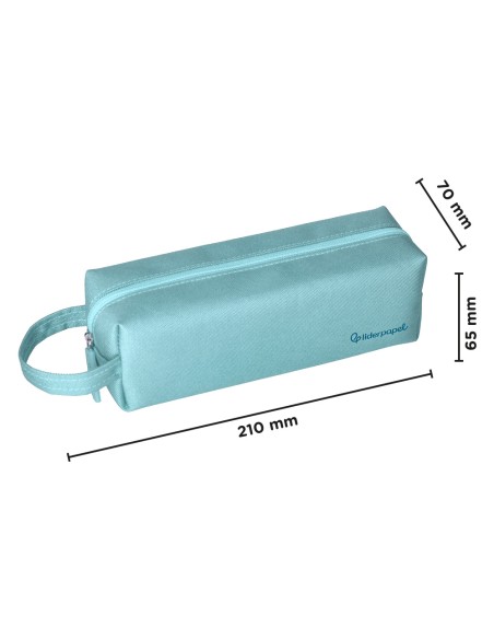 Estuche portatodo liderpapel classic rectangular con asa 210x70mm azul celeste