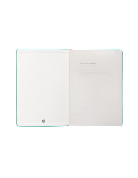 Cuaderno con gomilla antartik notes tapa dura a4 hojas cuadricula rosa y turquesa 100 hojas 80 gr fsc