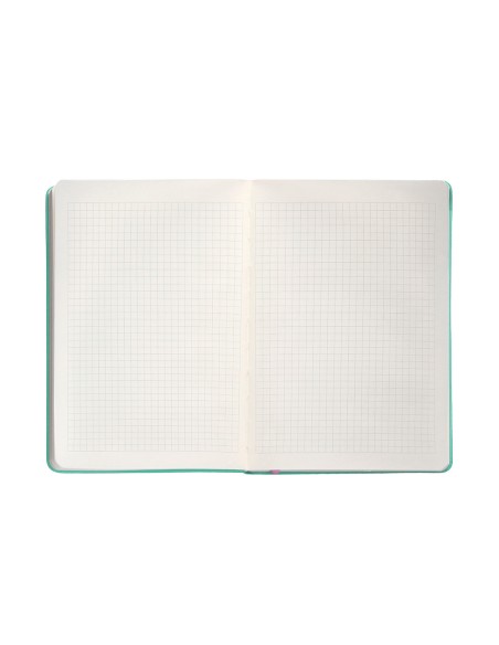 Cuaderno con gomilla antartik notes tapa dura a4 hojas cuadricula rosa y turquesa 100 hojas 80 gr fsc