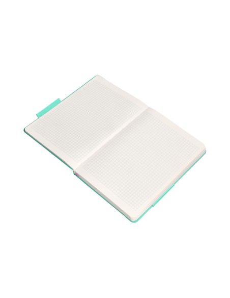 Cuaderno con gomilla antartik notes tapa dura a4 hojas cuadricula rosa y turquesa 100 hojas 80 gr fsc