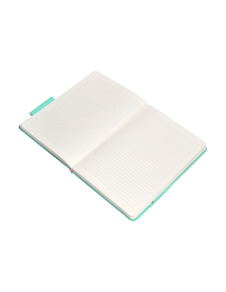 Cuaderno con gomilla antartik notes tapa dura a4 hojas rayas rosa y turquesa 100 hojas 80 gr fsc