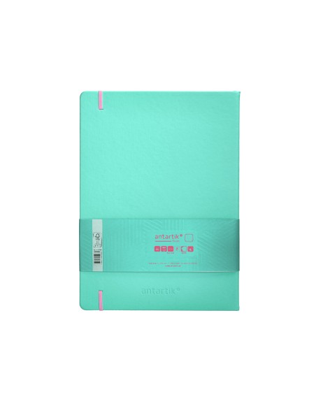 Cuaderno con gomilla antartik notes tapa dura a4 hojas puntos rosa y turquesa 100 hojas 80 gr fsc