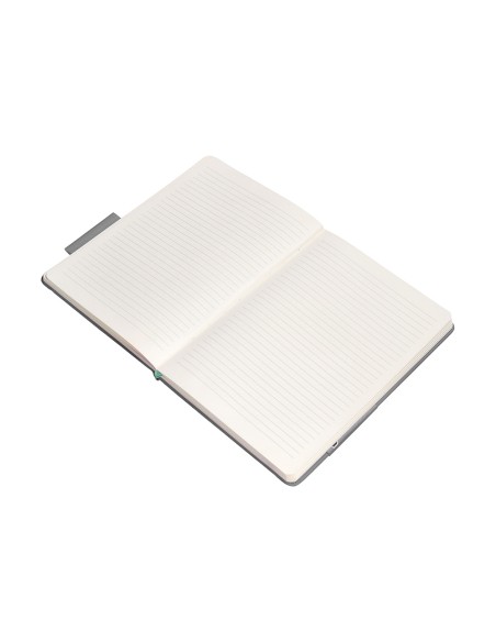 Cuaderno con gomilla antartik notes tapa dura a4 hojas rayas gris y turquesa 100 hojas 80 gr fsc