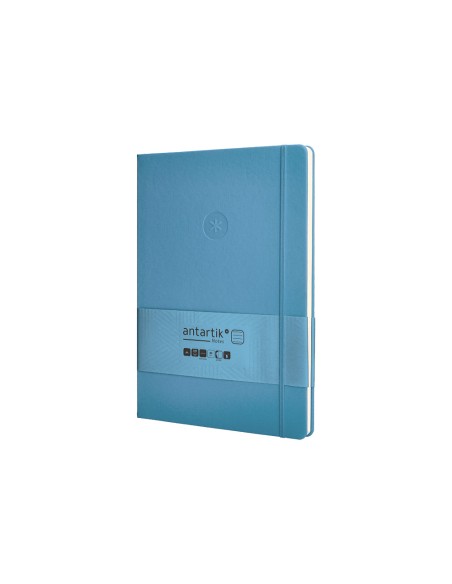 Cuaderno con gomilla antartik notes tapa dura a4 hojas rayas azul claro 100 hojas 80 gr fsc