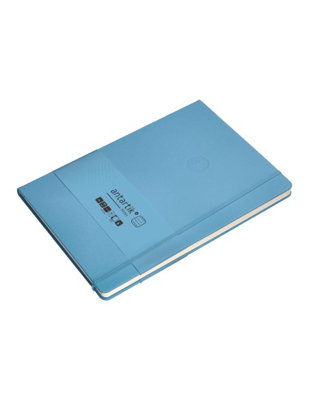 Cuaderno con gomilla antartik notes tapa dura a4 hojas rayas azul claro 100 hojas 80 gr fsc