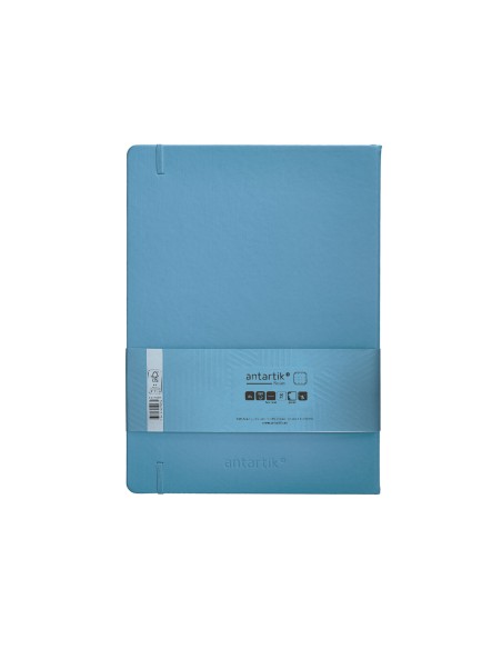 Cuaderno con gomilla antartik notes tapa dura a4 hojas puntos azul claro 100 hojas 80 gr fsc
