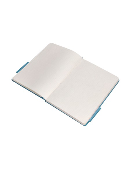 Cuaderno con gomilla antartik notes tapa dura a4 hojas puntos azul claro 100 hojas 80 gr fsc
