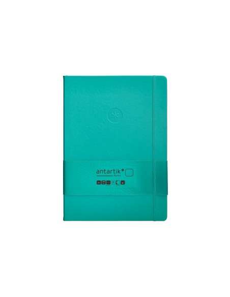 Cuaderno con gomilla antartik notes tapa dura a4 hojas lisas turquesa 100 hojas 80 gr fsc
