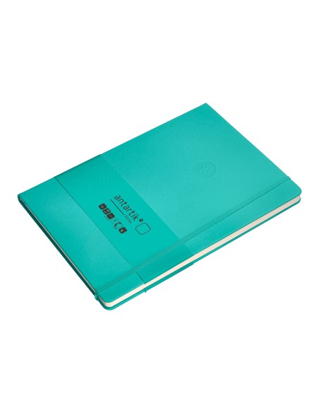Cuaderno con gomilla antartik notes tapa dura a4 hojas lisas turquesa 100 hojas 80 gr fsc