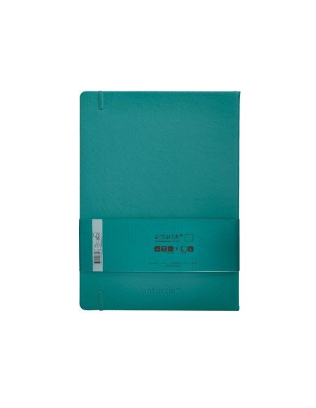 Cuaderno con gomilla antartik notes tapa dura a4 hojas puntos verde aguamarina 100 hojas 80 gr fsc