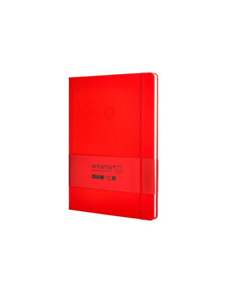 Cuaderno con gomilla antartik notes tapa dura a4 hojas rayas rojo 100 hojas 80 gr fsc