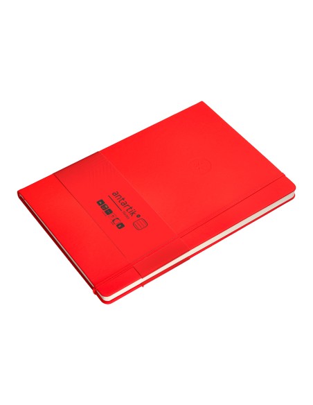 Cuaderno con gomilla antartik notes tapa dura a4 hojas rayas rojo 100 hojas 80 gr fsc