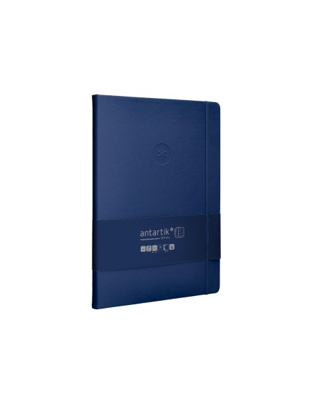 Cuaderno con gomilla antartik notes tapa dura a4 hojas cuadricula azul marino 100 hojas 80 gr fsc