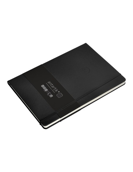 Cuaderno con gomilla antartik notes tapa dura a4 hojas cuadricula negro 100 hojas 80 gr fsc