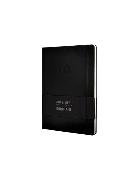 Cuaderno con gomilla antartik notes tapa dura a4 hojas lisas negro 100 hojas 80 gr fsc