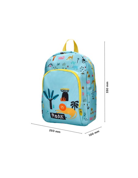 Mochila escolar liderpapel safari infantil azul leon 330x110x250 mm