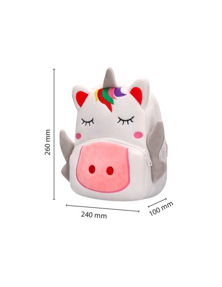 Mochila preescolar liderpapel peluche infantil unicornio 260x100x240 mm