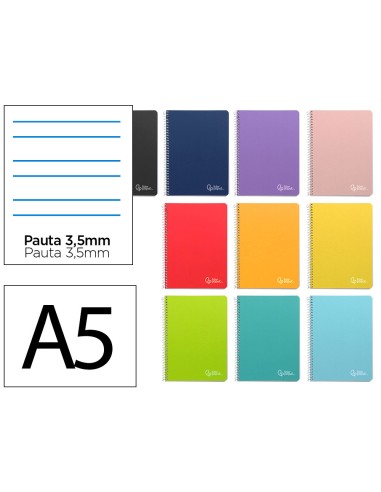 Cuaderno espiral liderpapel a5 witty tapa dura...
