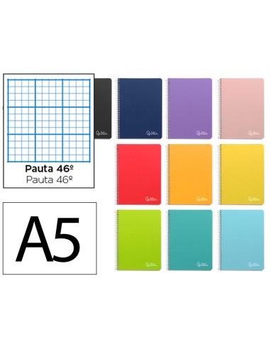 Cuaderno espiral liderpapel a5 witty tapa dura...