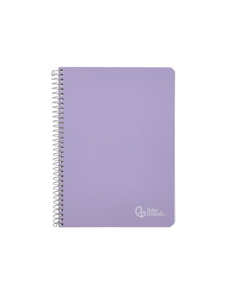 Cuaderno espiral liderpapel a5 witty tapa dura 80h 90gr cuadro 4mm con margen color violeta