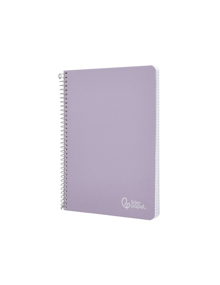 Cuaderno espiral liderpapel a5 witty tapa dura 80h 90gr cuadro 4mm con margen color violeta