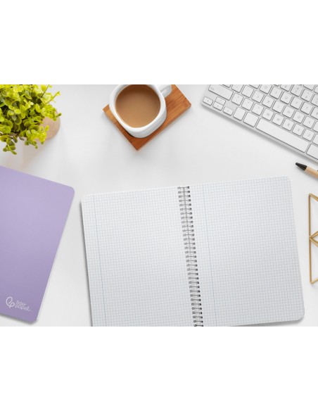 Cuaderno espiral liderpapel a5 witty tapa dura 80h 90gr cuadro 4mm con margen color violeta