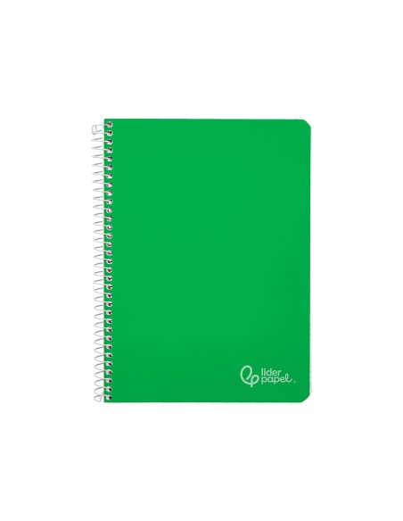 Cuaderno espiral liderpapel a5 witty tapa dura 80h 90gr cuadro 4mm con margen color verde