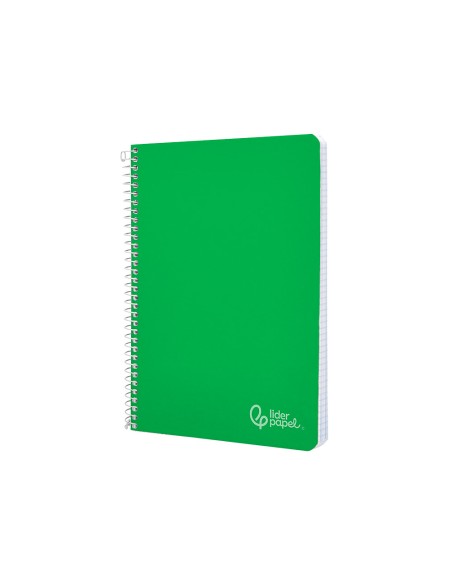 Cuaderno espiral liderpapel a5 witty tapa dura 80h 90gr cuadro 4mm con margen color verde