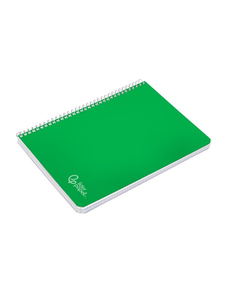 Cuaderno espiral liderpapel a5 witty tapa dura 80h 90gr cuadro 4mm con margen color verde
