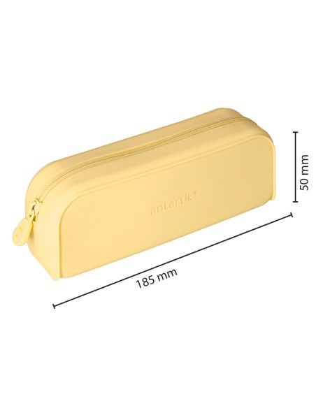Estuche portatodo antartik prisma silicona soft rectangular 185x50x75 mm color amarillo