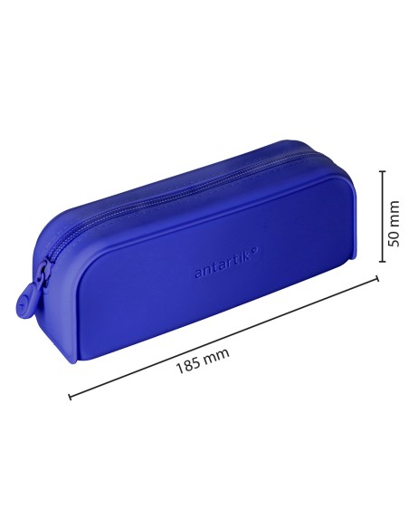 Estuche portatodo antartik prisma silicona soft rectangular 185x50x75 mm color azul oscuro