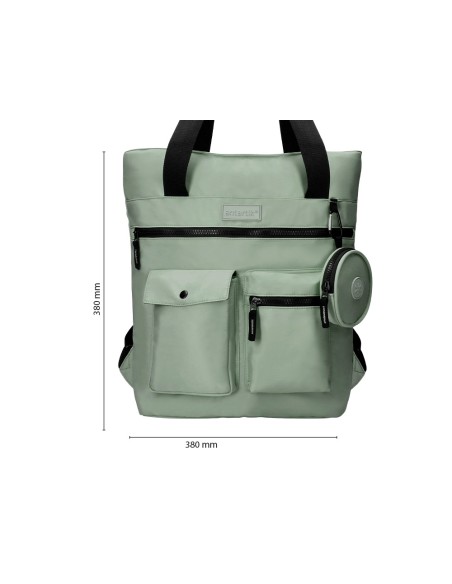 Mochila antartik bolso flip bag con acolchado para portatil 15'' verde 400x120x390 mm