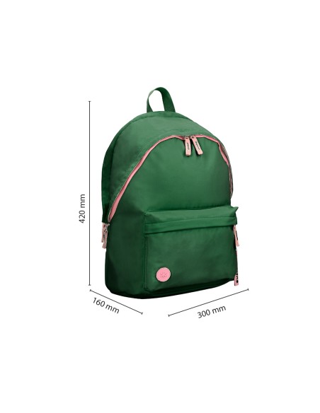Mochila antartik basic pack con bolsillo para portatil verde 20 l 300x160x420 mm