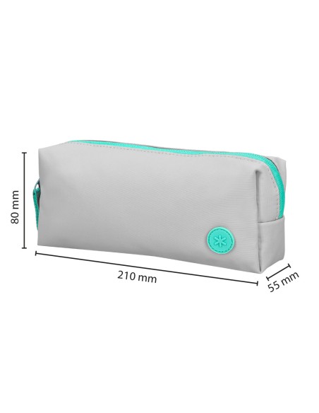 Estuche portatodo antartik basic pack 1 compartimento gris compañero mochila 80x55x210 mm