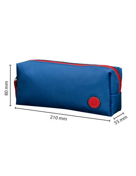 Estuche portatodo antartik basic pack 1 compartimento azul marino compañero mochila 80x55x210 mm