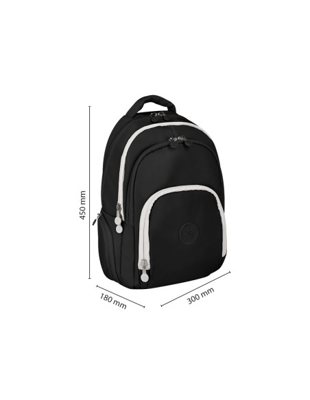 Mochila antartik fusion flex multibolsillo negro 19 l 450x180x300 mm